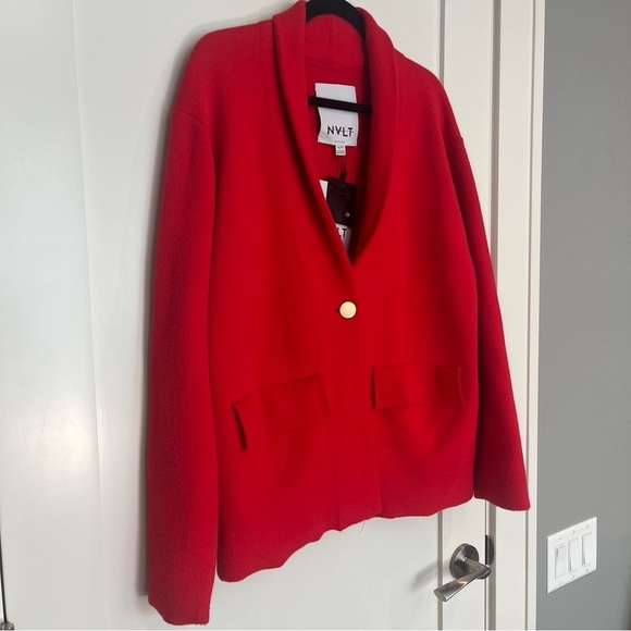 NVLT Jackets & Blazers - NVLT Red Blazer Classic Knit Suit Jacket